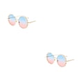 thumbnail image 2 of Qarigey Protección Gafas de sol de perlas Clásicas para todas las ocasiones Gafas de sol redondas Marco de PC Marco dorado Azul Rosa Marco Dorado Azul Rosa 2Conjunto, 2 of 6