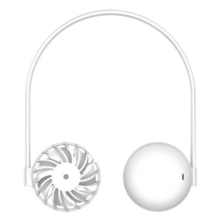 

Neck Stroller Fan Portable Wearable USB Hands Free Personal Handheld Sport Desk Table Fan for Office Travel White