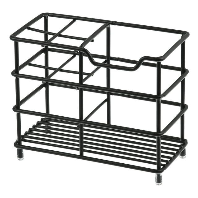 Organizador de Soporte para Cepillos de Dientes Unique Bargains Acero Inoxidable 304 Negro 12.1x6x10.1cm
