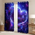 thumbnail image 2 of Homewish Rustic Boho Butterfly Black Out Curtains,Romantic Purple Rose Curtains Pack of 2 (42x63 Each),Romantic Valentine'S Day Bedroom Curtains For Girls Kids,Super Cozy Room Decor, 2 of 6