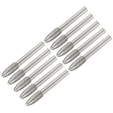 Diamond Burrs Grinding Drill Bits for Rotary Tool 1/4-Inch Shank 8mm Tapered 150 Grit 10 Pcs