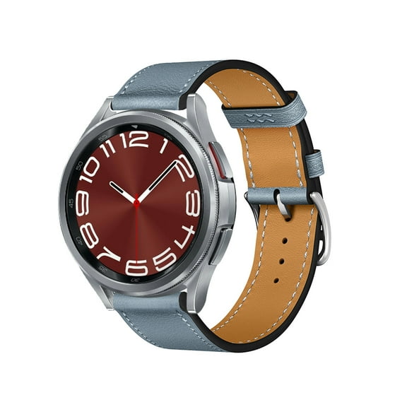 Leather Bands Compatible with Samsung Galaxy Watch 6 40mm 44mm Band, Genuine Leather Replacement Band for Galaxy Watch 6 40mm 44mm, Leather Samsung Watch 6 40mm 44mm Strap for Women & Men