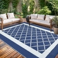 thumbnail image 1 of Outdoor Rug – Modern  9x12ft – Waterproof, Reversible, Non-Slip & UV Resistant – Easy Clean, Geometric Grid – for RV, Deck, Camping, Balcony & Backyard, 1 of 16