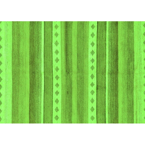 Ahgly Company Indoor Rectangle Abstract Green Modern Area Rugs, 2' x 3'