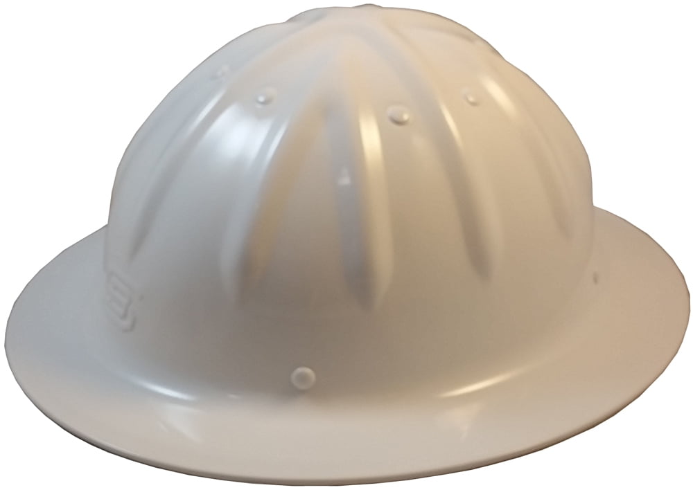 SkullBucket Aluminum Full Brim Hard Hats with Ratchet Suspensions White