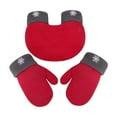 thumbnail image 1 of lionlar Gants de Main Couple Polaire Gants Chauds d'Hiver pour Course Ski Luge Rouge, 1 of 9