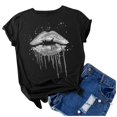 thumbnail image 3 of Birdeem T-Shirt Mode Femme Imprimé Col Rond Manches Courtes Blouse Ample, 3 of 12