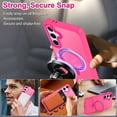 thumbnail image 4 of CASEFIV for Samsung Galaxy S25 Case,with Magnetic Invisible Stand [Military Drop Protection] [Compatible with MagSafe] Shockproof Slim Translucent Anti-Slip,Rose Red, 4 of 8