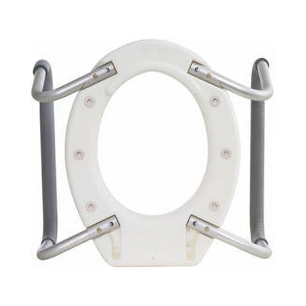 Essential Medical Supply Raised Elevated Toilet Seat Riser for a Standard Round Bowl with Padded Aluminum Arms for Support and Compatible with Existing Seat - image 2 of 8