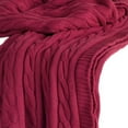 thumbnail image 3 of HomeRoots 518766 Red Knitted 100 Percent Cotton Throw Blanket, 3 of 6