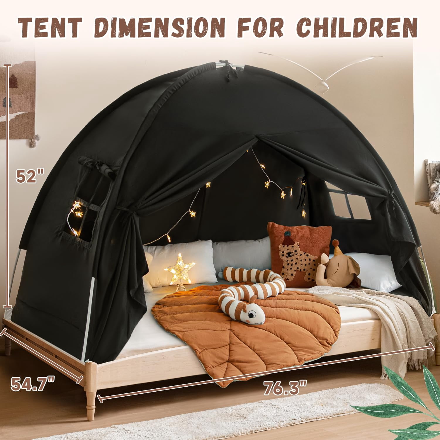 Full Size Bed Bunk Tents Dream Tent On Space Blackout Sleeping Indoor Floor Portable Drafty Playhouse For Girl Birthday House Gift