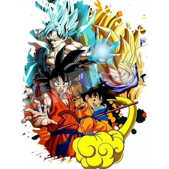 Dragon Ball Diamond Painting Set (for Adults) 5D DIY Anime Diamond Art Set (for Beginners) Round Full Diamond Diamond Painting Gem Art Crafts (Home Wall Decoration Gift)