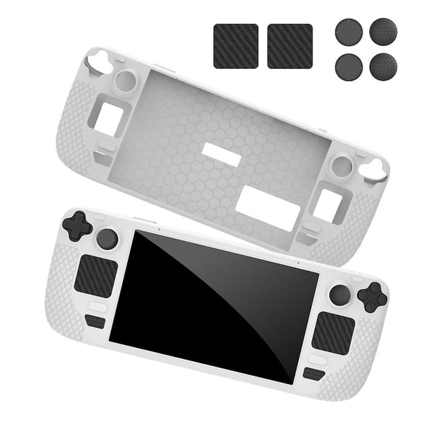 3 Cubierta suave y ligera para Steam Deck con 4 tapas de joystick, pegatina para trackpad