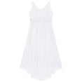 thumbnail image 4 of TiaoBug Kids Girls Junior V Neck Chiffon Party Gown High Low Hem Dress, 4 of 6