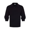 thumbnail image 4 of Mens Sweater Cable Knit Polo Collar Sweaters for Fall Winter Black M, 4 of 4