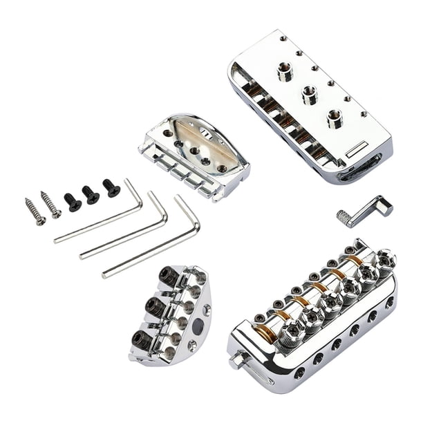 Puente de guitarra sin pala y bloqueo de cuerdas de puente, puente de guitarra sin pala con sillín de 6 cuerdas, accesorio para instrumentos musicales