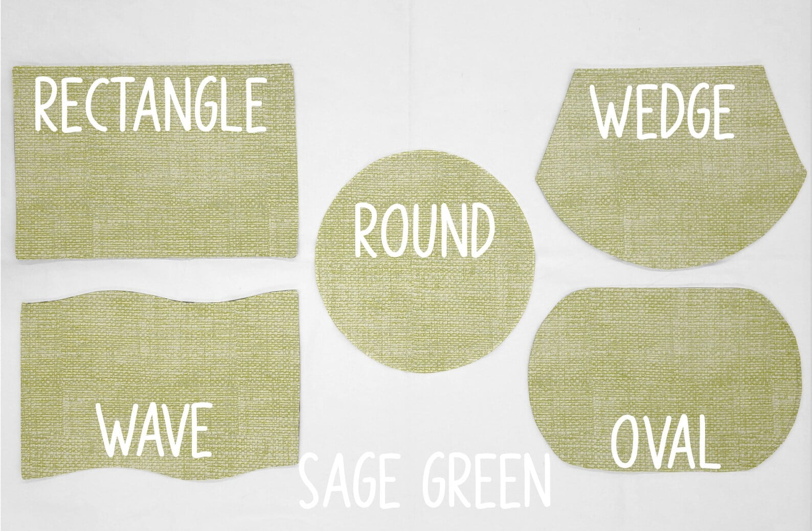 Faux Burlap Placemats by Penny's Needful Things (Oval - Set of 2) (Sage Green)