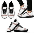 thumbnail image 4 of White Textured Baseball Print Shoes Women's Lightweight Lace-up Sneakers Sports Print Casual Sneakers, 4 of 9