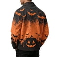 thumbnail image 5 of Havenx Halloween Print Corduroy Jacket for Men Long Sleeve Button Down Jackets with Pockets Lapel Collar Coats Work Fall Winter Vintage Casual Loose Fit Clothes,Black L, 5 of 6