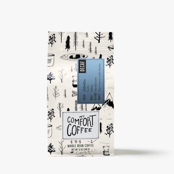 Mt. Comfort Coffee Decaf Medium Roast Whole Bean Coffee 12 oz Bag