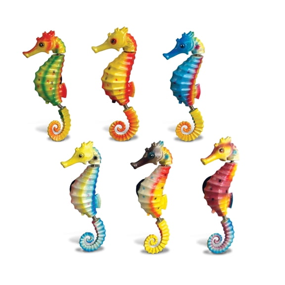 CoTa Global Seahorse Refrigerator Bobble Magnets Set of 6 - Assorted Color Fun Cute Ocean Life Animal Bobble Magnets For Kitchen Fridge, Lockers Home Decor Cool Office & Decorative Novelty - 6 Pack