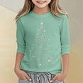 thumbnail image 3 of gcong Christmas Shirt for Girl 3/4 Sleeve Crew Neck Xmas Shirt Funny Christmas Tree T-Shirt Santa Christmas Jumper Holiday Long Sleeve Tops Age for 3-12, 3 of 5