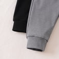 thumbnail image 5 of 2-Pack Baby Boys Jogger Pants Soft Stretch Cotton Solid Color Elastic Waist Casual Bottoms Black，Gray，Green,Navy,Cream.Size 6M-4Y, 5 of 6