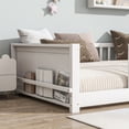 thumbnail image 3 of Miniyam Wood Twin Size Floor Bed with Built-in Book Storage Rack for Toddler, White, 3 of 7