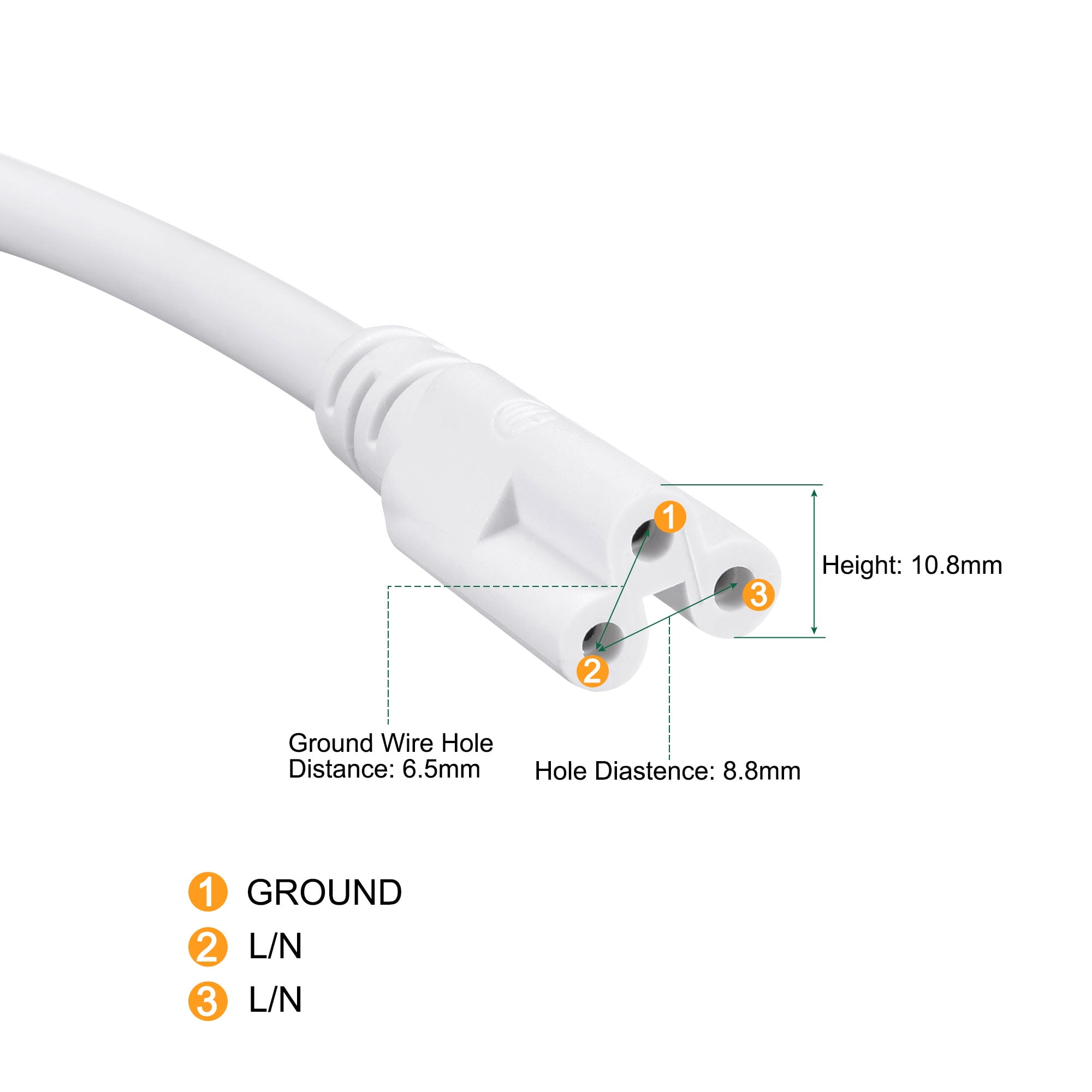 Unique Bargains LED Tube Connector Cable Male to Male Extension Cord for LED Light 59.06"
