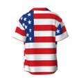 thumbnail image 5 of KLL America Flags3 Print Men's Shirt Short Sleeve Button Down Summer Cuba Beach Shirts- Large, 5 of 5