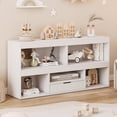 thumbnail image 2 of AOILE Wooden Bookshelf with Drawer, Storage Organizer with Cubby Shelves for Playroom, Classroom, Library, Study Room – White, 2 of 8