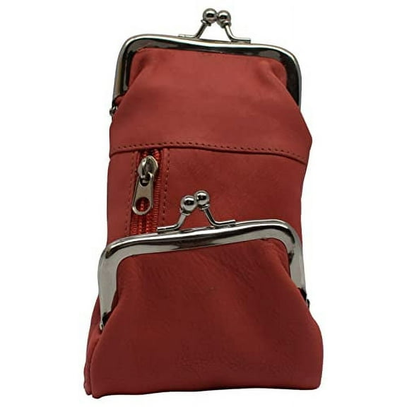 Genuine Leather Cigarette and Lighter Case with Twist Clasp Light Pink