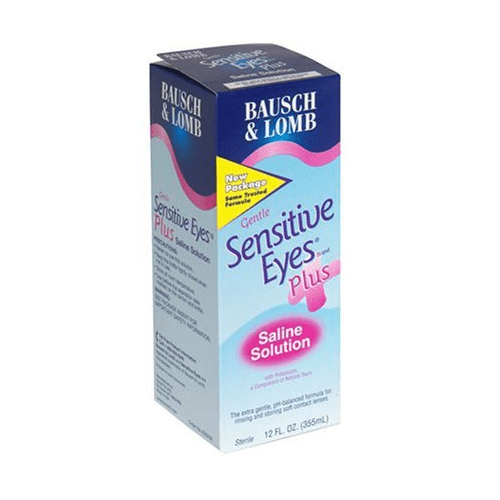 Bausch & Lomb Sensitive Eyes Plus Saline Solution W/ Potassium, 12 Oz