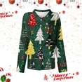 thumbnail image 2 of Krdevn Décoration de Noël, Chemise à Manches Longues Imprimée Décontractée pour Femmes, 2 of 3