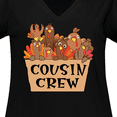thumbnail image 4 of Inktastic Cousin Crew Cute Turkey Family Women's Plus Size V-Neck T-Shirt, 4 of 5