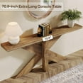 thumbnail image 7 of Tribesigns 70.9" Wood Farmhouse Console Table, Long Sofa Table for Living Room, Oak Brown, 7 of 7