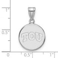 thumbnail image 2 of 14k White Gold LogoArt Texas Christian University T-C-U Medium Disc Pendant Q4W037TCU, 2 of 4
