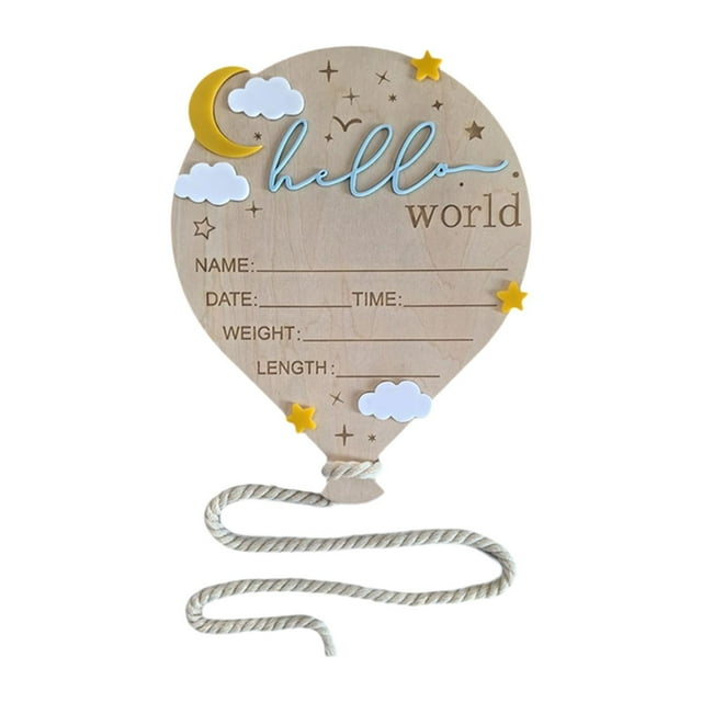 Siruishop Newborn Announcement Sign Birthday Party Supply Gift Birth Baby Name Plaques Blue