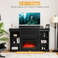 thumbnail image 5 of Costway 70'' Fireplace TV Stand Modern Media Entertainment Center Bookcase Black, 5 of 9