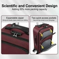 thumbnail image 3 of Soft-sided Fabric Luggage Roller Luggage Lightweight 20" Red, 3 of 6