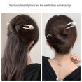 thumbnail image 2 of Elegant Imitation Pearl Shell Hairpin Simple U-Shape Metal Hair Sticks For Women Girls Fashion Bun Styling Tool Fashion Ornament, 2 of 5