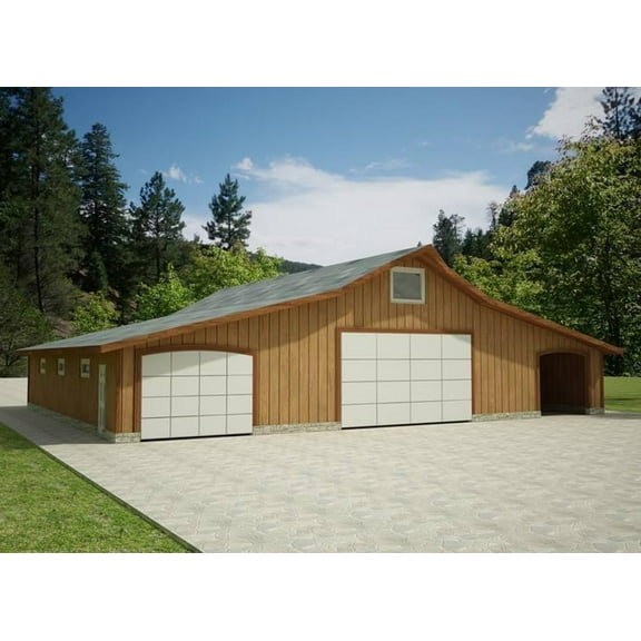 001-4070: Garage Shop 0 Bed, 0 Bath Luxury Home Plan, 1452 Sq Ft: Full Blueprints with License to Build by Home Plan Marketplace - Lesuto