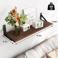 thumbnail image 4 of Wall Shelves Floating Shelves for Wall Bedroom Bathroom Living Room Kitchen Storage and Decor(Brown, Set of 3, 16.5 Inch), 4 of 8
