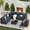 Blue, variant on UDPATIO Patio Furniture Sets, Modular Rattan Outdoor Patio Sectional Furniture Sofa Set, Wicker Patio Conversation Set for Backyard, Deck, Poolside w/Glass Coffee Table, 7pc Blue (Include Sofa Cover)