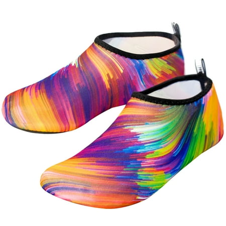 

Beach Socks Swimming Surfing Diving Shoes Durable Multicolor Sport Rainbow Black Polyester Quick-Dry For Women Men