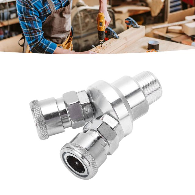 Conector de 2 vías Acoplador rápido de rosca G1/2 Acoplador divisor de aire Divisor de compresor de aire chapado en acero al carbono Acoplador divisor de manguera de aire ANGGREK Otros
