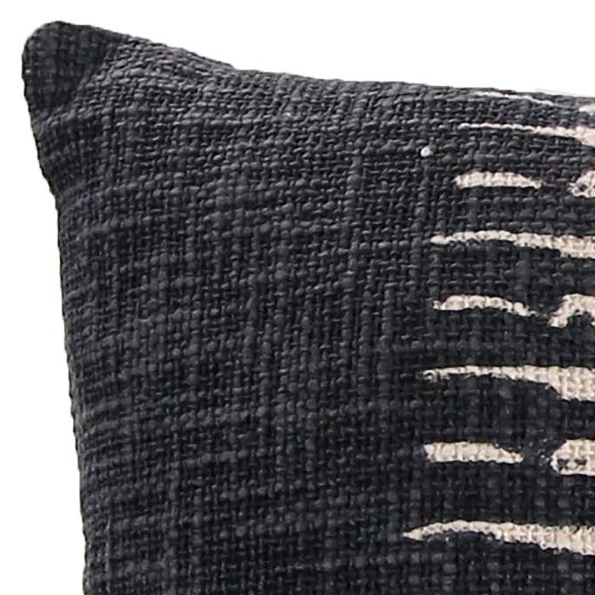 Jordan Manufacturing 18" x 18" Dark Gray and Cream Heartbeat Abstract Square Reversible Decorative Throw Pillow