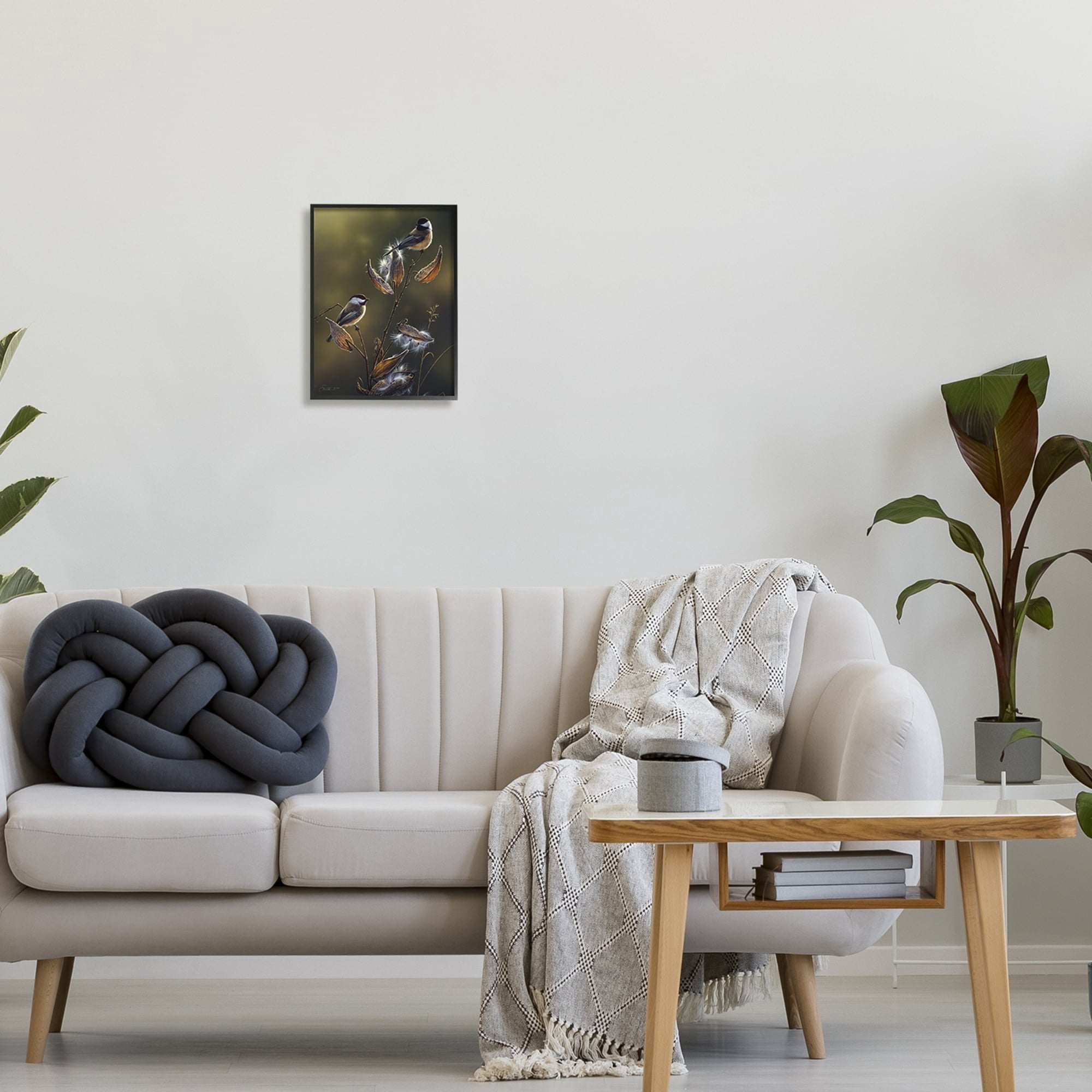 Stupell Industries Sunlit Nature Birds Perched Animals & Insects Painting White Framed Art Print Wall Art