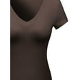 thumbnail image 3 of FashionOutfit Women's Basic Solid Vneck Various Color Short Sleeve, 3 of 3