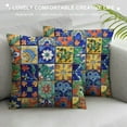 thumbnail image 3 of Shiartex Throw Pillow Covers Mexican Tiles Couch Pillow Covers Colorful Petal&nbsp;Design&nbsp;Rustic Pillowcase&nbsp;Tiles Cushion Cover Decor Home Sofa, 3 of 5